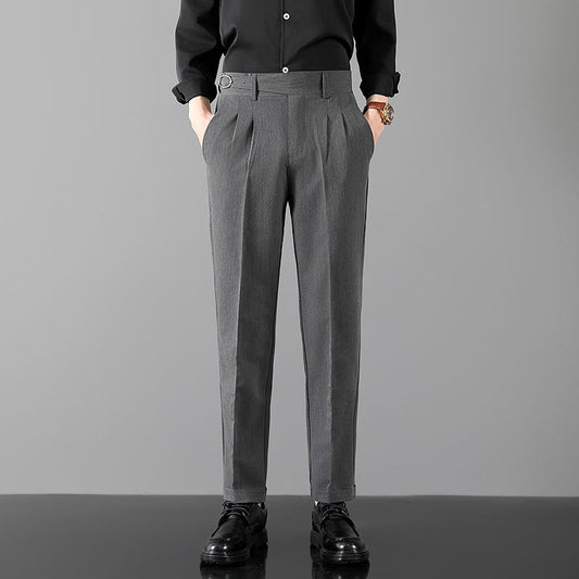 Pantalones Slim Fit de Corte Recto Estilo Británico para Hombre
