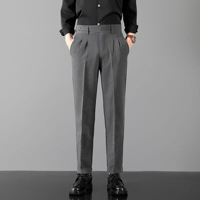 Pantalones Slim Fit de Corte Recto Estilo Británico para Hombre