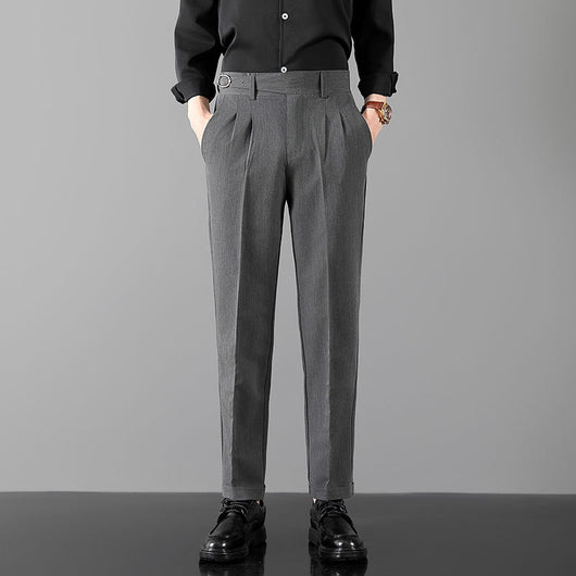 Pantalones Slim Fit de Corte Recto Estilo Británico para Hombre