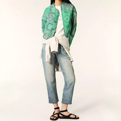 Chaqueta Acolchada de Algodón con Cierre y Estampado - Image 3