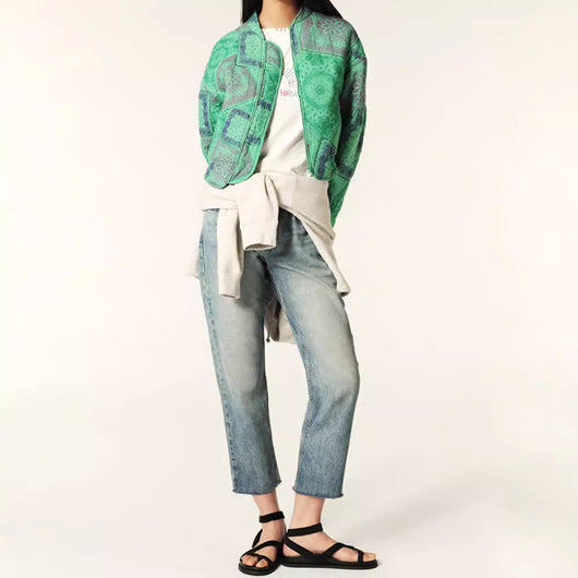 Chaqueta Acolchada de Algodón con Cierre y Estampado - Image 3