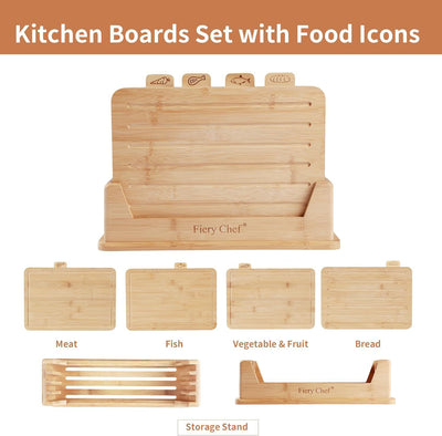 Juego de 4 Tablas para Cortar Frutas y Verduras con Soporte - Image 8