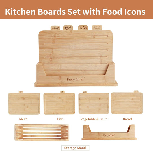 Juego de 4 Tablas para Cortar Frutas y Verduras con Soporte - Image 8