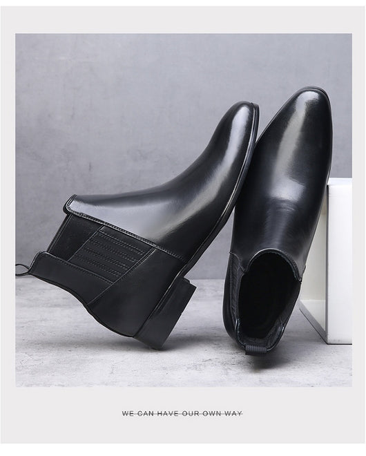 Botas Chelsea Puntiagudas Retro Británicas para Hombre - Image 19