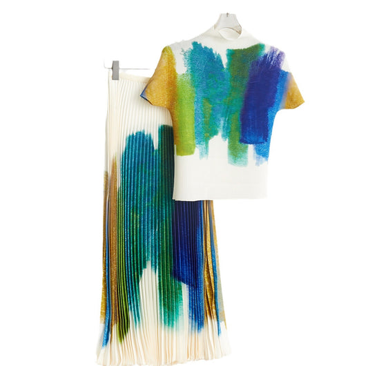 Conjunto Elegante Falda Plisada con Blusa Fashionable para Mujer - Image 5