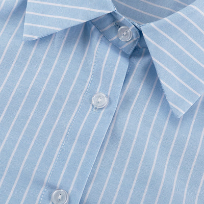 Conjunto de 3 Piezas: Camisa Casual a Rayas con Solapa y Pantalón Ancho - Image 17