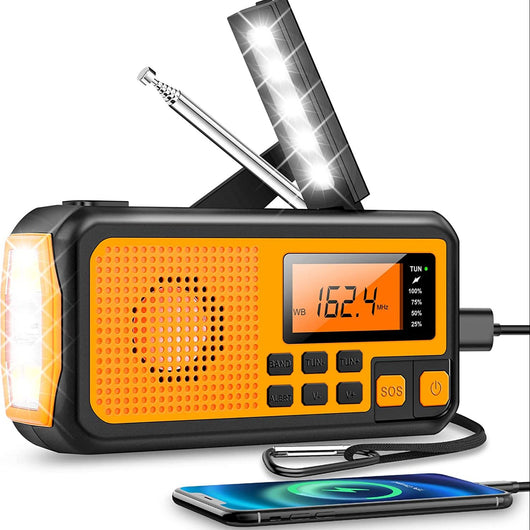 Radio de Emergencia Multifuncional con Energía Solar y Manivela - Image 7