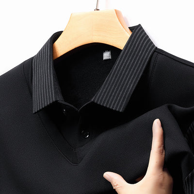 Playera Casual de Negocios con Efecto Dos Piezas y Mangas Rayadas - Image 13