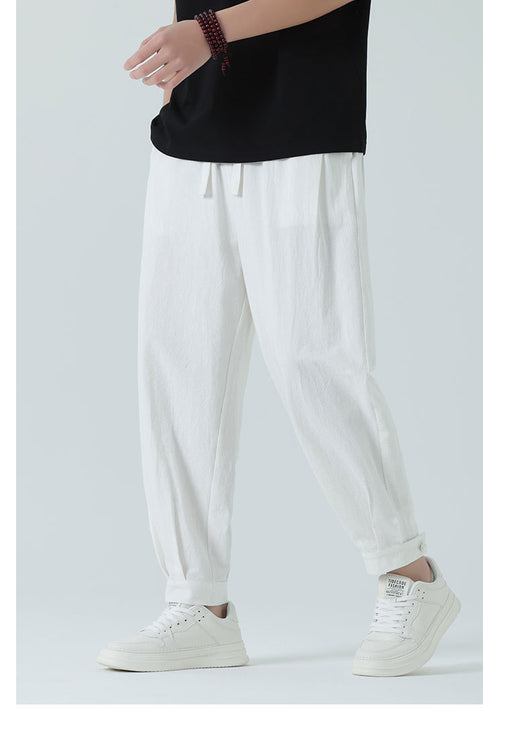 Pantalones Minimalistas para Hombre Primavera-Verano con Botones de Nudo - Image 11