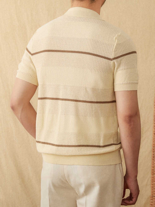 Cardigan de Lino y Algodón Tejido - Manga Corta Casual - Image 5