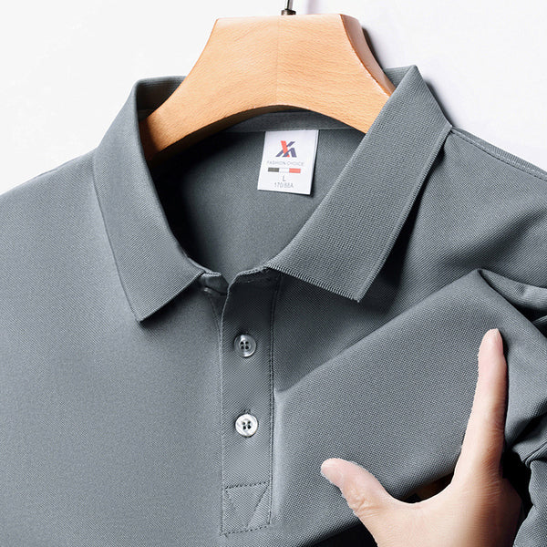 Camiseta Suelta Estilo Coreano con Solapa para Hombre - Image 5