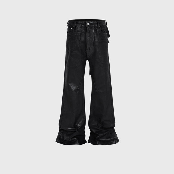 Pantalones Bootcut de Vinilo con Costuras Desgastadas