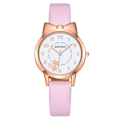 Reloj de Pulsera con Diseño de Gatita Adorable y Moño - Image 4