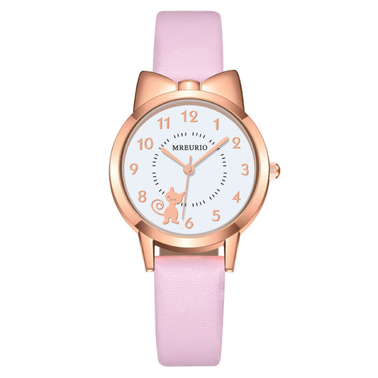 Reloj de Pulsera con Diseño de Gatita Adorable y Moño - Image 4