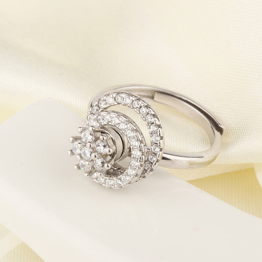 Anillo de Plata Esterlina para Mujer con Doble Círculo Giratorio - Image 6