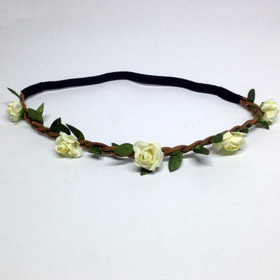 Corona de Flores Rosas Estilo Coreano para Novia - Image 7