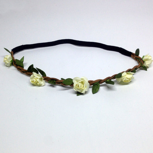 Corona de Flores Rosas Estilo Coreano para Novia - Image 7