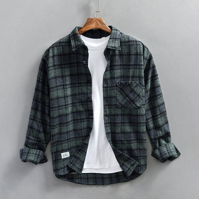 Camisa Casual de Cuadros Retro para Hombre