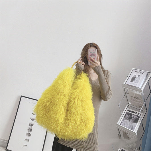Bolso Playero de Lana y Peluche para Mujer - Image 7