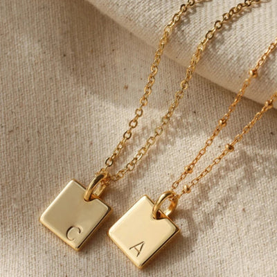 Collar Acero Inoxidable Chapado en Oro con Inicial Personalizada