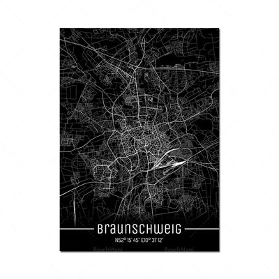 Cuadro Decorativo Mapa Líneas Negras - Lienzo Moderno para Pared - Image 27