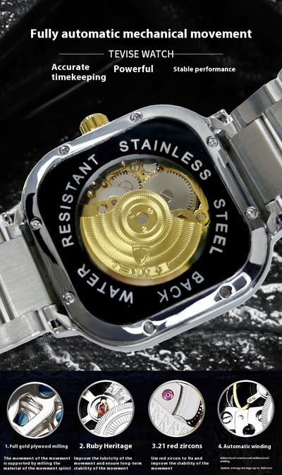 Reloj Automático Cuadrado Luminoso Impermeable para Hombre - Image 15