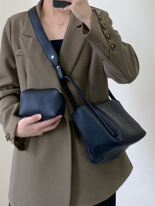 Bolso Bucket de Cuero Suave con Textura Lichee Premium - Image 16