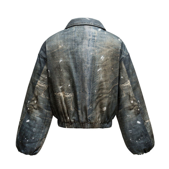Chaqueta Acolchada Retro Americana Ancha para Hombre
