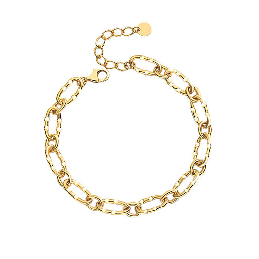 Joyas de Plata Esterlina Mujer Estilo Hip Hop Dorado - Image 2