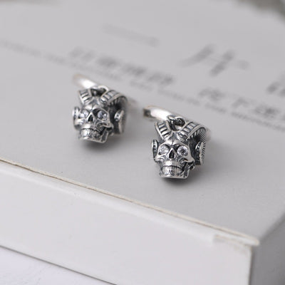 Aretes Vintage Rey Ciervo Plata S925 Acabado Antiguo - Image 4