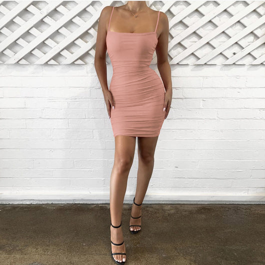 Vestido de Club Plisado con Escote Cruzado - Image 36