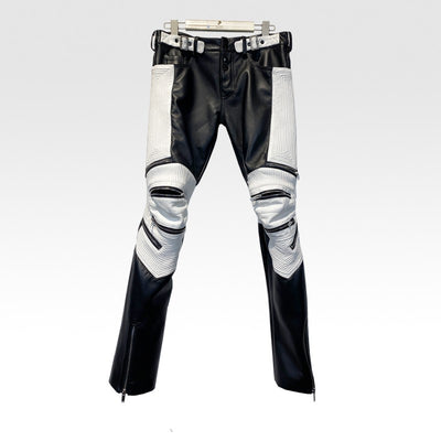 Pantalones de Cuero Gamuza Slim Fit con Cierre - Diseño Vanguardista para Hombre - Image 4