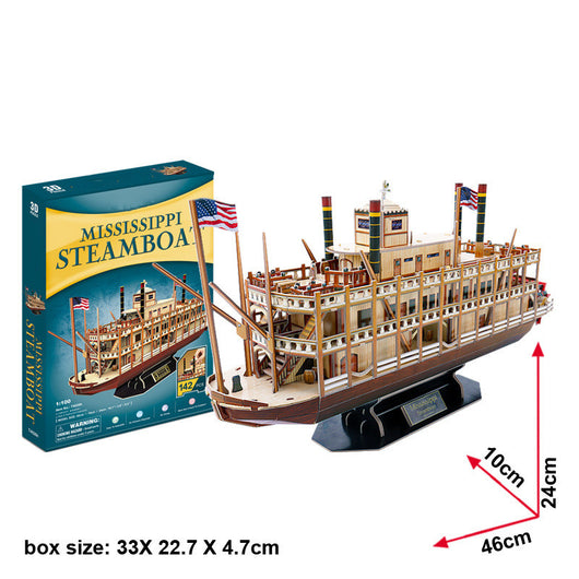 Modelo de Barco de Vapor del Río Mississippi - Puzzle 3D Estéreo - Image 9