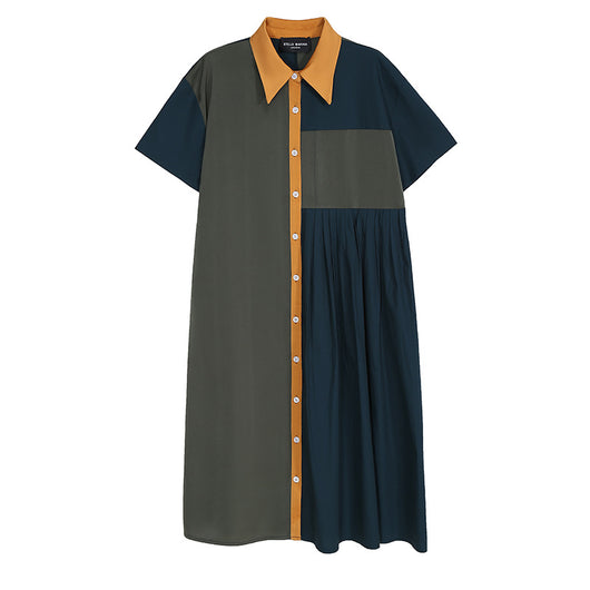 Vestido Casual Estilo Hong Kong con Combinación de Colores