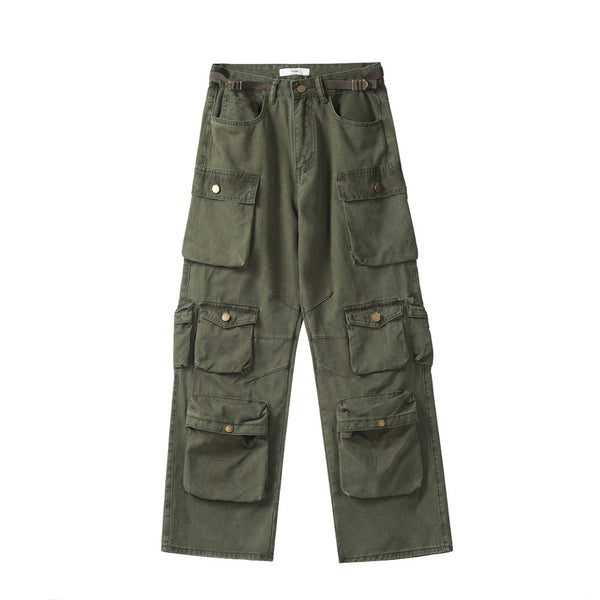 Pantalones Cargo con Bolsillos Tridimensionales y Múltiples Compartimentos