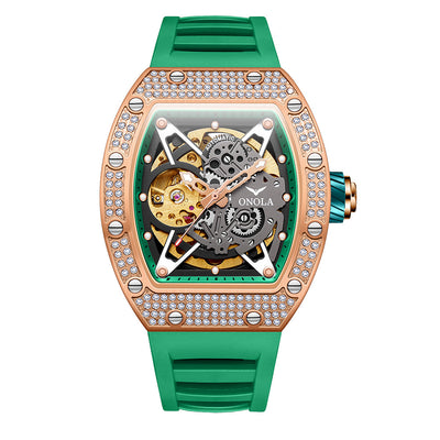 Reloj Automático Mecánico para Hombre con Cristales Engastados - Image 3