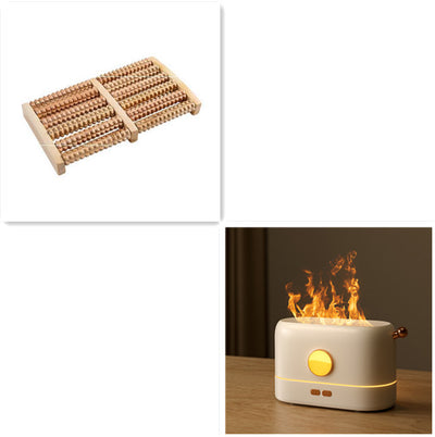 USB mosquito killer lamp with purple UV light and a white desktop humidifier with a simulated flame effect. - Image 11