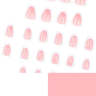 Uñas Postizas Francesas Punta Corta con Borde Blanco Clásico - Image 4