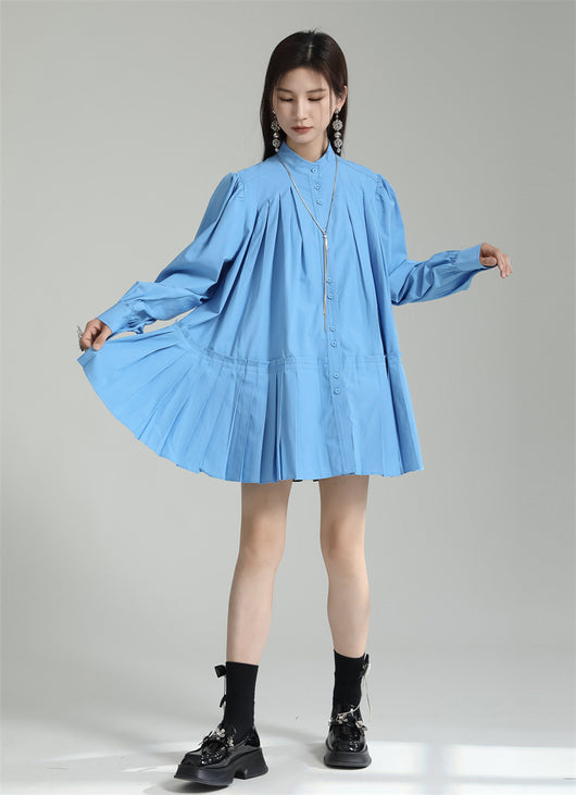Vestido Camisero Plisado Manga Larga Diseño Exclusivo - Image 12