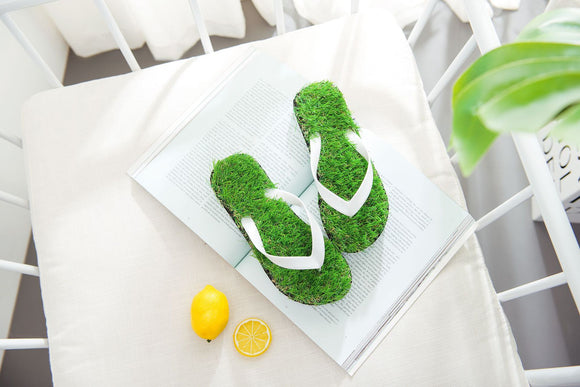 Pantuflas de Césped Artificial para Parejas - Cómodas Zapatillas de Casa y Playa
