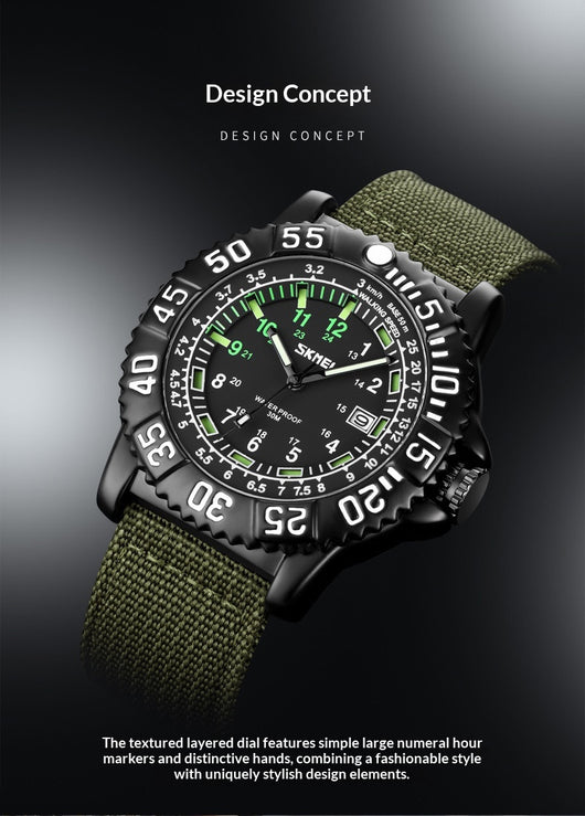 Reloj de Cuarzo Luminoso para Hombre con Calendario y Correa de Nylon - Image 13