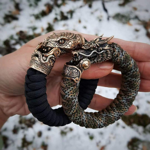 Pulsera Tejida Cuerda Dragón Zodiaco Chino