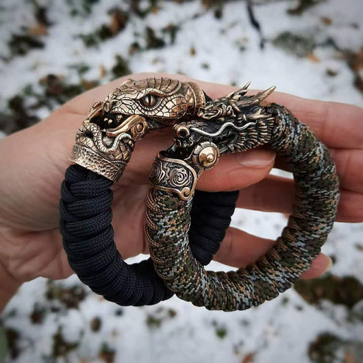 Pulsera Tejida Cuerda Dragón Zodiaco Chino