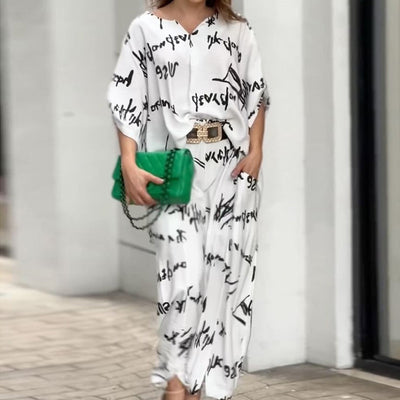 Conjunto de Pantalón Estampado con Letras para Mujer - Image 4