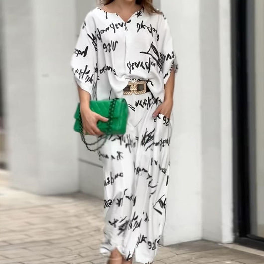 Conjunto de Pantalón Estampado con Letras para Mujer - Image 4