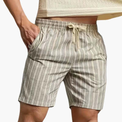 Shorts de Lino Holgados Transpirables Estilo Americano para Playa - Image 7
