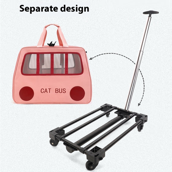 Carrito Transportín para Mascotas Plegable - Capacidad para Dos Gatos