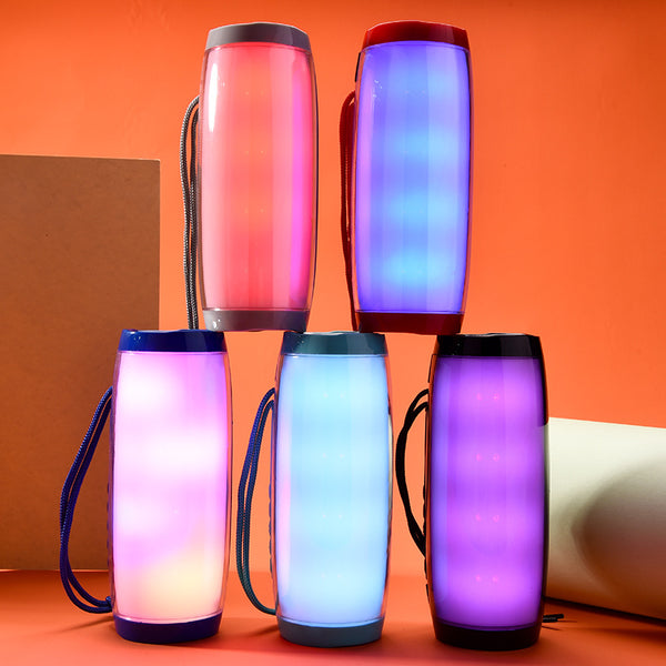 Parlante Bluetooth Portátil con Luces LED Multicolor y Radio FM