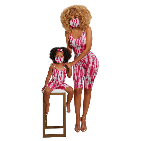 Jumpsuit Familiar a Juego con Estampado Tie-dye