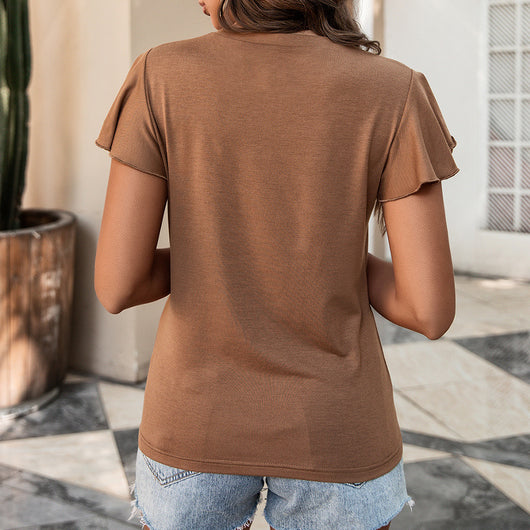 Blusa Corta de Encaje con Volantes y Manga Corta - Image 4